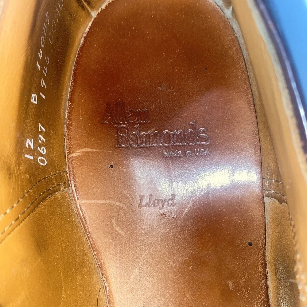 Allen Edmonds Lloyd Wingtip Oxford Shoes 12 B - Vintage Quality 0697 1946 Comb.‎